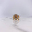 Anillo Sello Tridente 8gr / T9 1/2 / Circones Blancos Tres Oros $