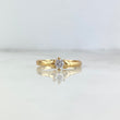 Anillo Solitario Corazones 1.75gr / T7 1/2 / Circon Blanco Oro Amarillo