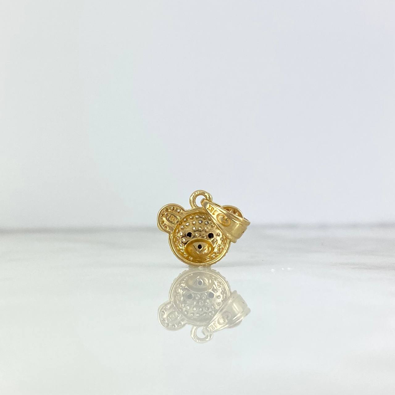 Dije Cabeza De Oso 2.8gr / 2cm / Circones Blancos Negros Oro Amarillo