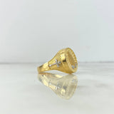 Anillo Oracion Circulo Cruz 7.05gr / T10 3/4 / Dos Oros Amarillo Blanco