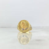 Anillo Oracion Circulo Cruz 7.05gr / T10 3/4 / Dos Oros Amarillo Blanco