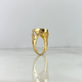 Anillo Oracion Circulo Cruz 7.05gr / T10 3/4 / Dos Oros Amarillo Blanco