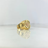 Anillo Corona RX 4.05gr / T10 1/2 / Ovalado Texturizado Dos Oros Amarillo Rosa