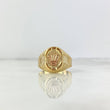 Anillo Corona RX 4.05gr / T10 1/2 / Ovalado Texturizado Dos Oros Amarillo Rosa