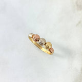 Anillo Tres Esferas 1.85gr / T7 3/4 / 5mm Bolas Diamantadas Tres Oros