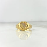 Anillo Sello Corazon 1.95gr / T7 / Rayado Tres Oros