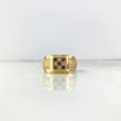 Anillo Cuadrado Texturizado Mosaico 8.35gr / T11 / Circones Blancos Dos Oros Amarillo Rosa *