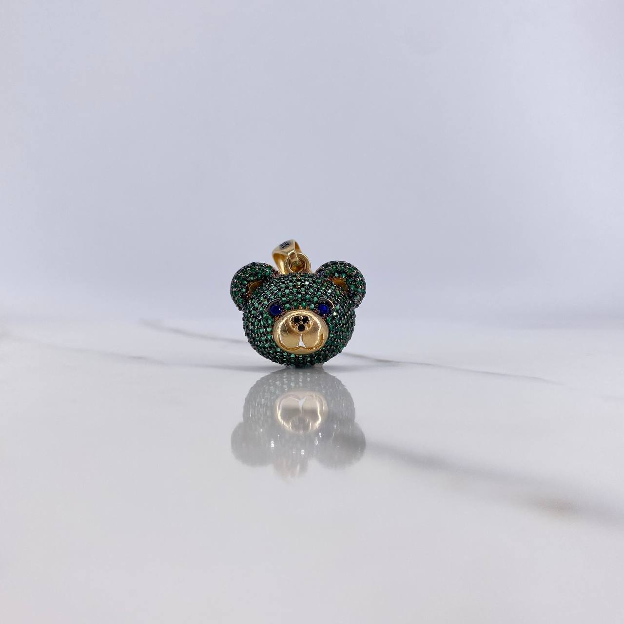 Dije Oso 5.65gr / 2.2cm / Rostro Circones Verdes Azules Negros Oro Amarillo $