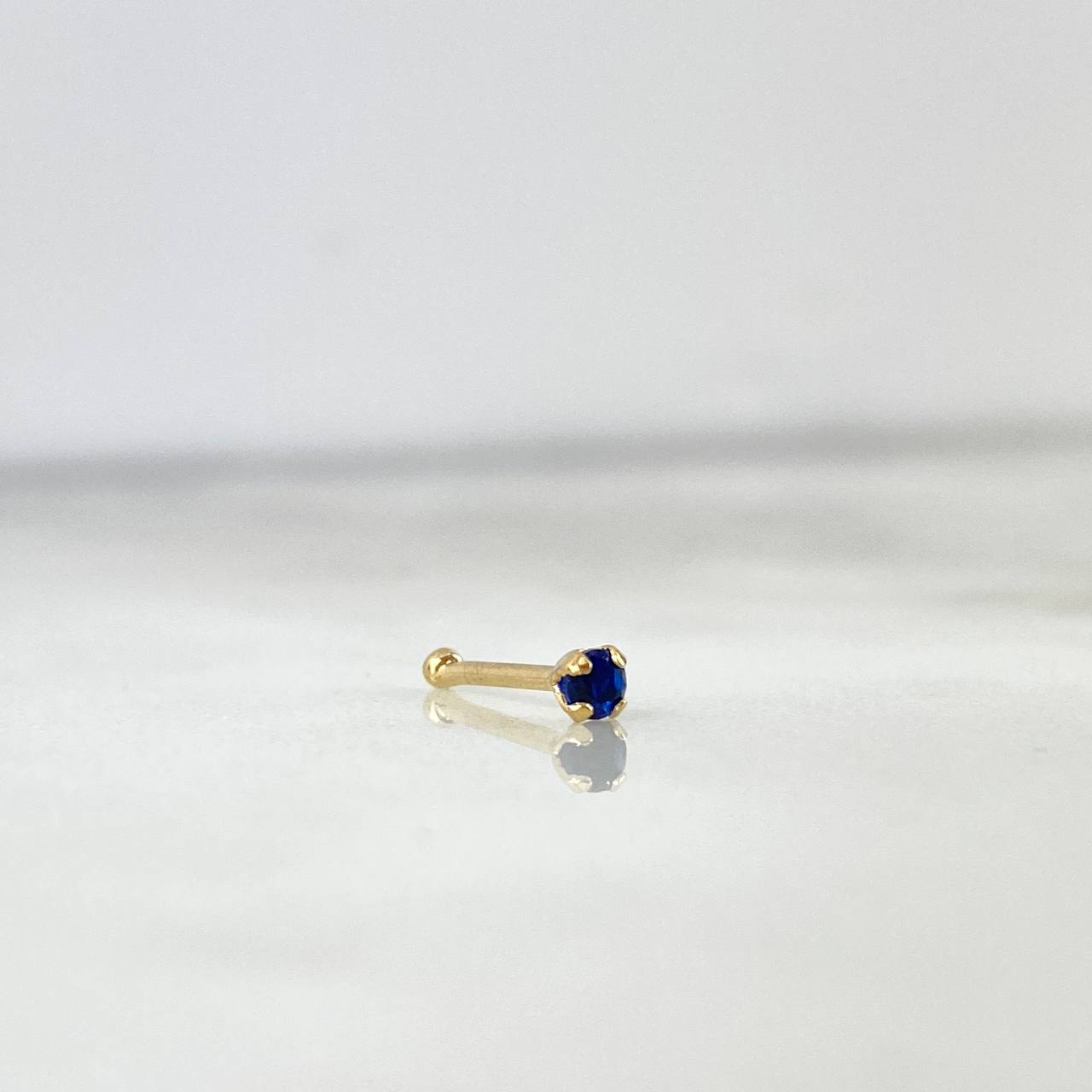 Piercing Chispa Lineal 0.15gr / 0.7cm / Circon Azul Oro Amarillo (Joya) ©