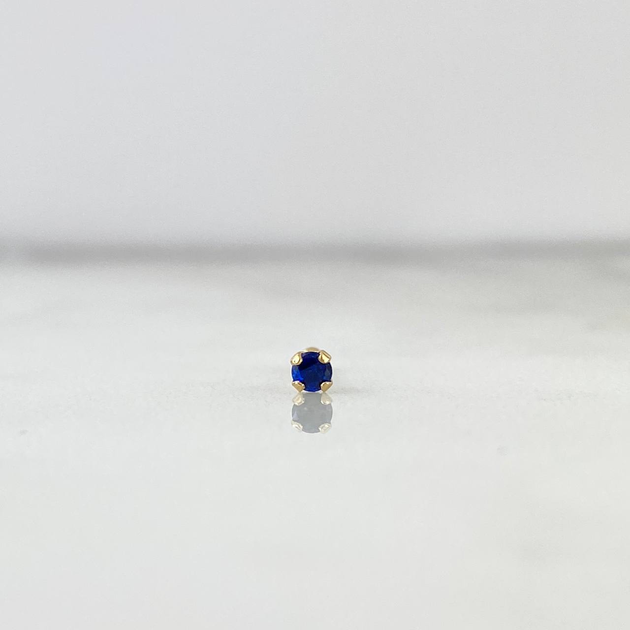 Piercing Chispa Lineal 0.15gr / 0.7cm / 1mm Circon Azul Oro Amarillo (Joya)