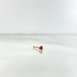 Piercing Chispa Lineal 0.15gr / 0.7cm / Circon Fucsia Oro Amarillo (Joya) ©