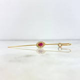 Piercing / Arete Cruzado 2.3gr / 7cm / 1mm Circones Blancos y Fucsia Oro Amarillo (Joya)