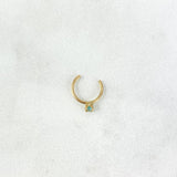 Piercing Aro Simulador 0.2gr / 1cm / 1mm Circon Celeste Oro Amarillo (Joya)