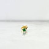 Piercing Chispa Lineal 0.25gr / 0.7cm / 0.8mm Circon Verde Broche Mariposa Oro Amarillo (Joya)