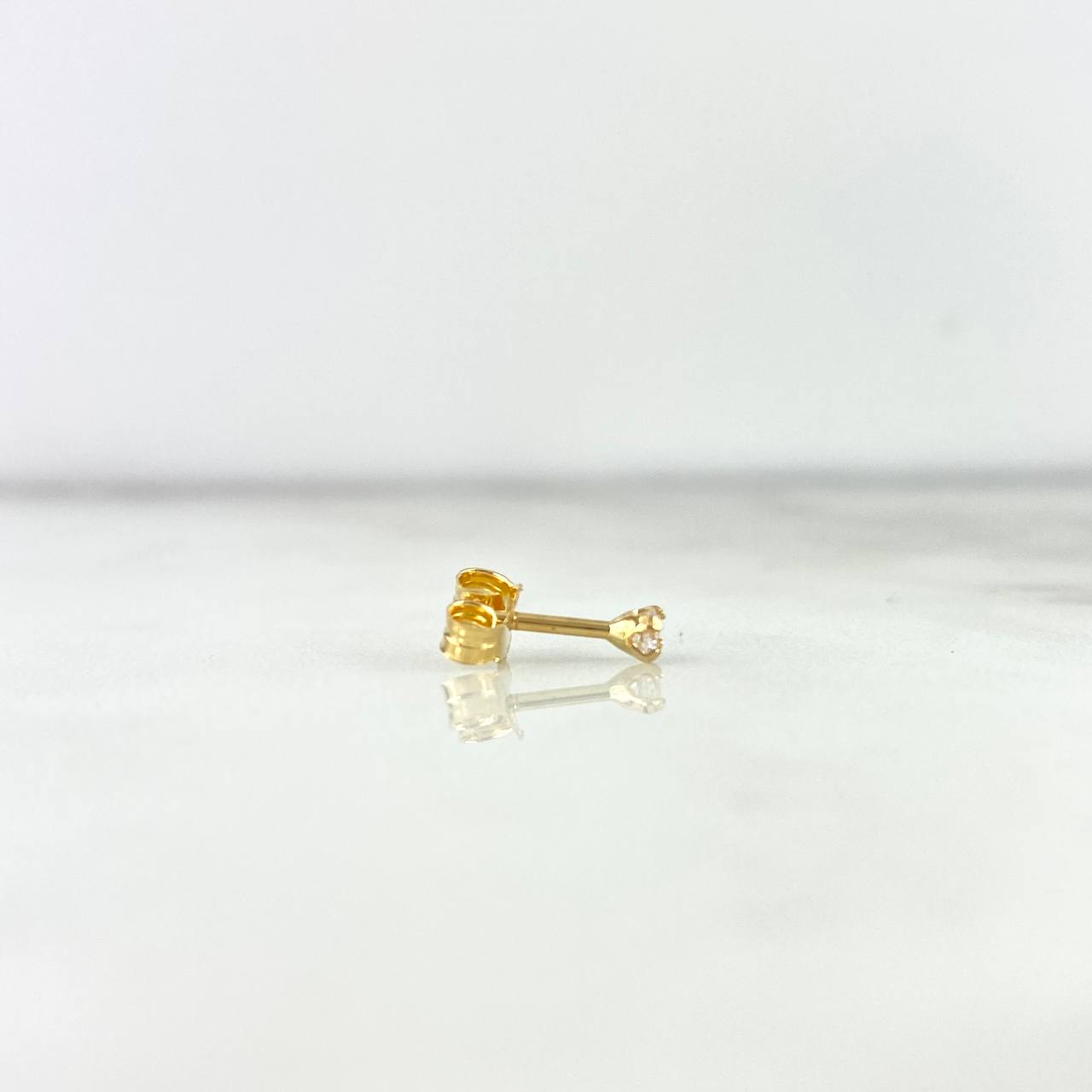 Piercing Chispa Lineal 0.25gr / 0.7cm / 0.8mm Circon Blanco Broche Mariposa Oro Amarillo (Joya)