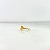 Piercing Chispa Lineal 0.25gr / 0.7cm / Circon Blanco Broche Mariposa Oro Amarillo (Joya) ©