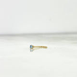 Piercing Chispa Recta 0.1gr / 0.7cm / Circon Celeste Oro Amarillo (Joya) ©