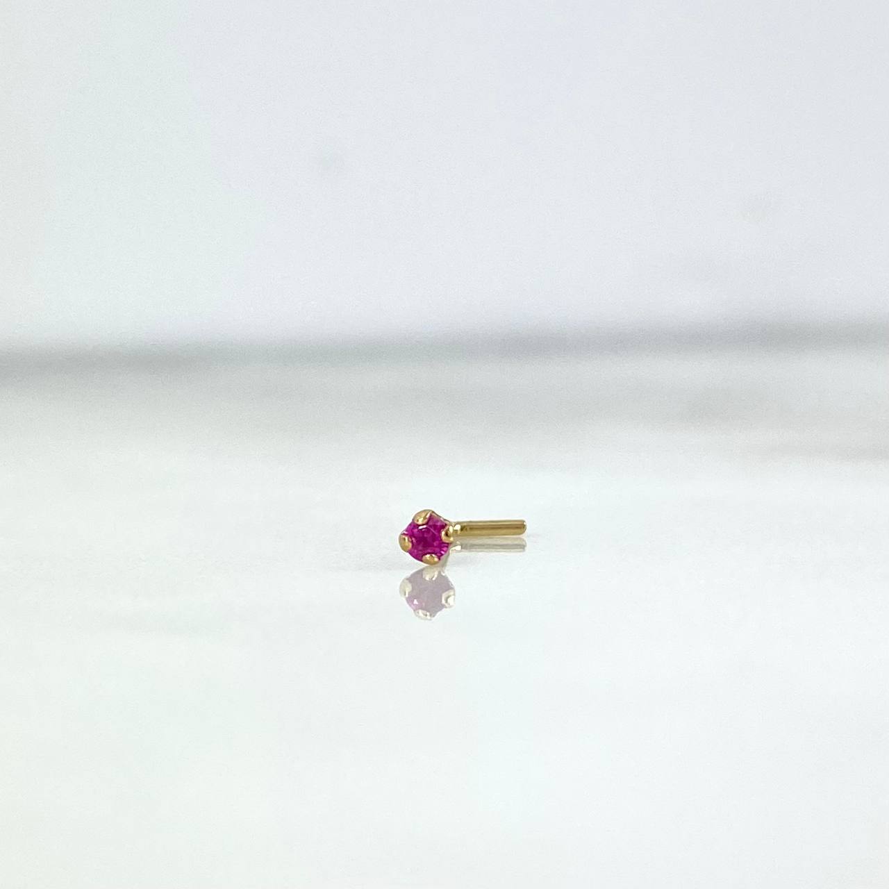 Piercing Chispa Recta 0.1gr / 0.7cm / 0.5mm Circon Fucsia Oro Amarillo (Joya)