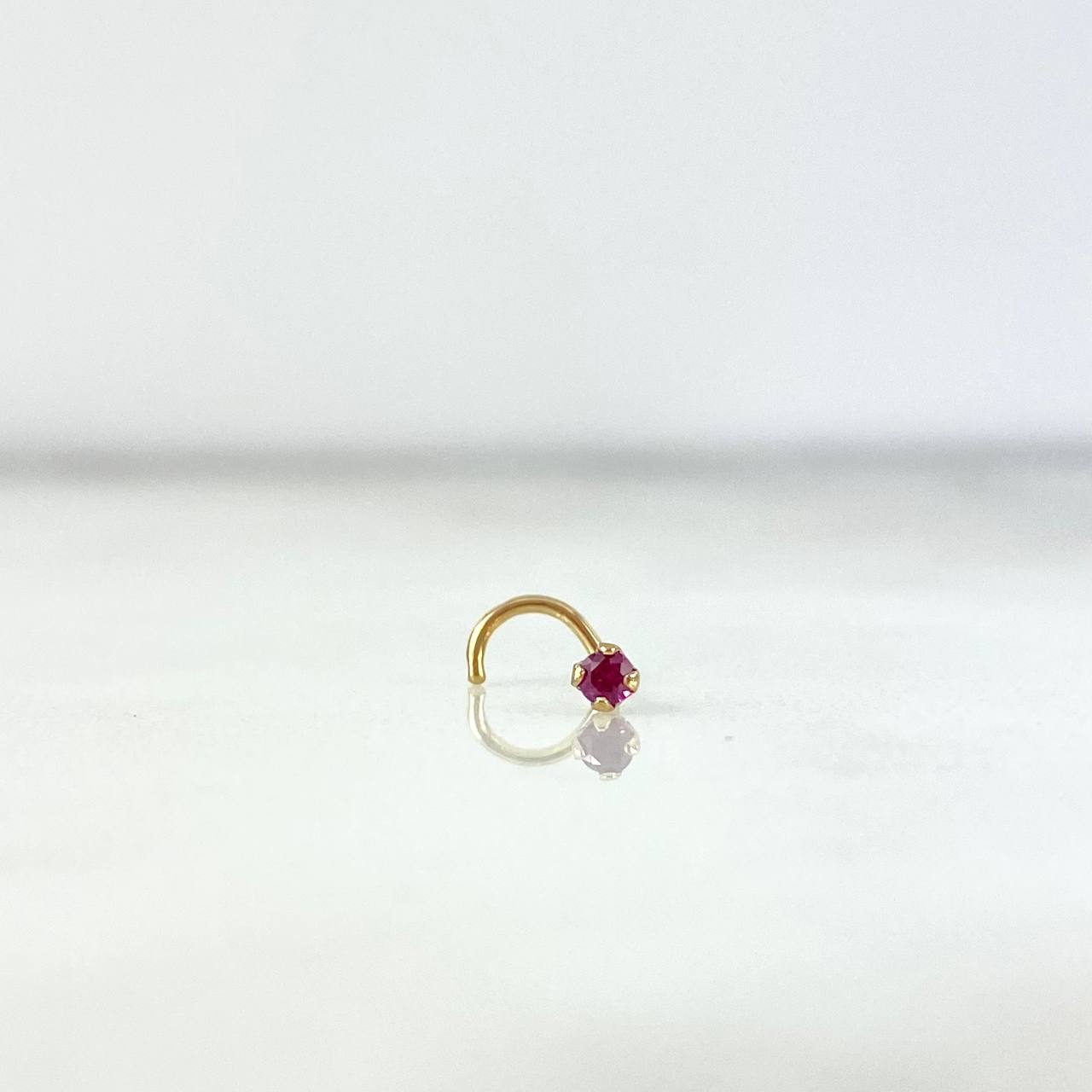 Piercing Chispa Curva 0.15gr / 0.7cm / Circon Fucsia Oro Amarillo (Joya) *