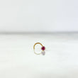 Piercing Chispa Curva 0.15gr / 0.7cm / Circon Fucsia Oro Amarillo (Joya) *