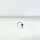 Piercing Chispa Curva 0.15gr / 0.7cm / Circon Fucsia Oro Amarillo (Joya)