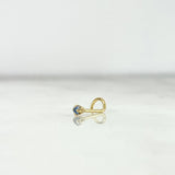 Piercing Chispa Curva 0.1gr / 0.7cm / 0.5mm Circon Celeste Oro Amarillo (Joya)