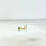 Piercing Chispa Curva 0.15gr / 0.7cm / Circon Verde Oro Amarillo (Joya)