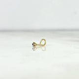 Piercing Chispa Curva 0.1gr / 0.7cm / 0.5mm Circon Negro Oro Amarillo (Joya)