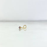 Piercing Chispa Curva 0.15gr / 0.7cm / Circon Lila Oro Amarillo (Joya)