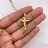 Dije Cruz Cristo 1gr / 3cm / Lisa Redondeada Oro Amarillo $