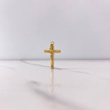 Dije Cruz Cristo 1gr / 3cm / Lisa Redondeada Oro Amarillo $