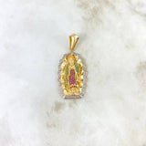 Dije Virgen Guadalupe 12.45gr / 5cm / Circones Fucsias Verdes Blancos Oro Amarillo