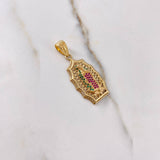 Dije Virgen De Guadalupe 4.8gr / 3.7cm / Circones Blancos Verdes Fucsias Oro Amarillo $