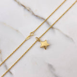 Cadena Lazo 1.1gr / 60cm + Dije Estrella Soplada 0.6gr / 2cm / Oro Amarillo (Oferta) $