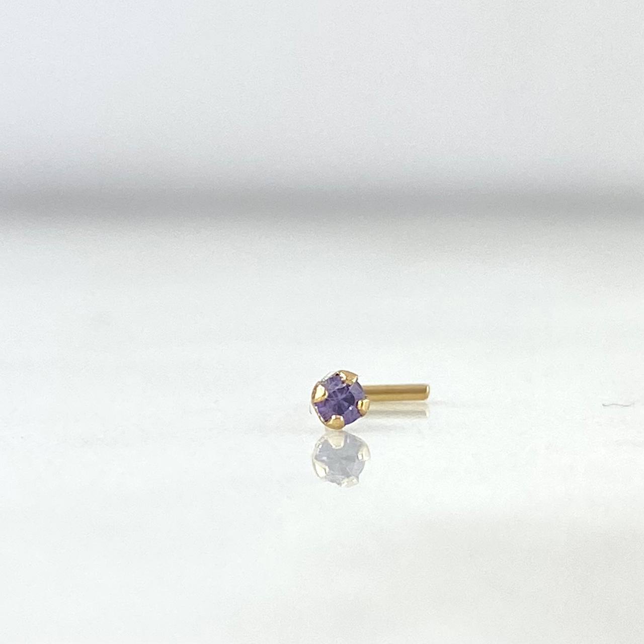 Piercing Chispa Recta 0.1gr / 0.7cm / 0.5mm Circon Lila Oro Amarillo (Joya)