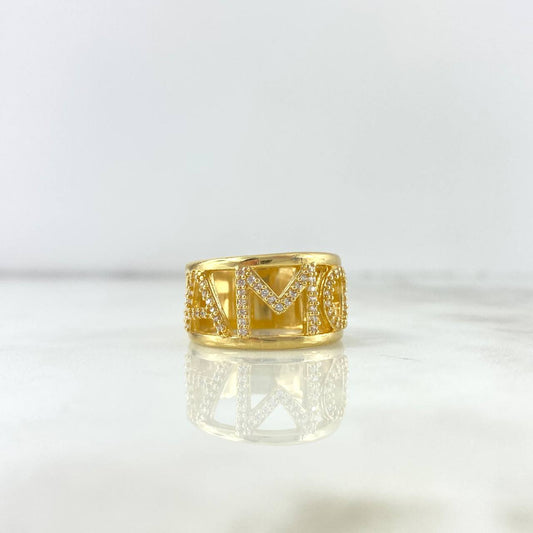 Anillo Amor 8.05gr / T7 / Circones Blancos Oro Amarillo