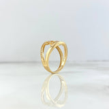 Anillo Love 3.7gr / T7 1/2 / Circones Blancos Oro Amarillo