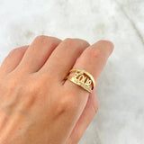 Anillo Love 3.7gr / T7 1/2 / Circones Blancos Oro Amarillo