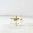 Anillo Cruz Bizantina 1.3gr / T7 / Circones Blancos Oro Amarillo