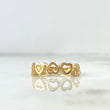 Anillo Corazones 2.25gr / T7 / Circones Blancos Oro Amarillo