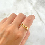 Anillo Corazones 2.25gr / T7 / Circones Blancos Oro Amarillo