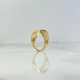 Anillo Rustico Curvas Cruzadas 4.4gr / T7 / Circones Blancos Oro Amarillo