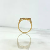 Anillo En V cruzada 3.75gr / T7 1/4 / Circones Blancos Oro Amarillo