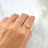 Anillo Solitario Churumbela Flor 1.85gr / T7 3/4 / Circones Blancos Oro Amarillo