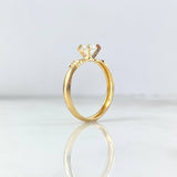 Anillo Solitario Tres Rayas 1.5gr / T7 3/4 / Circon Blanco Oro Amarillo