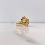 Anillo Indio 9.6gr / T10 1/4 / Circones Azules Verdes Fuscias Oro Amarillo $