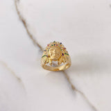 Anillo Indio 9.6gr / T10 1/4 / Circones Azules Verdes Fuscias Oro Amarillo $