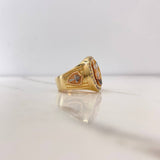 Anillo San Miguel Arcangel 12.8gr / T9 1/2 / Circones Blancos Tres Oros $