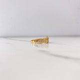 Anillo Cinturon Corona 3.7gr / T10 1/2 / Circones Blancos Oro Amarillo $