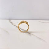 Anillo Corazon Lineas Cruzadas 4.1gr / T7 1/4 / Circones Blancos Oro Amarillo $